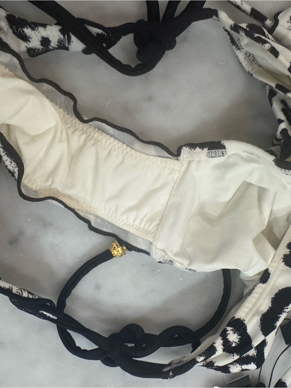 Vix Paula Hermanny Leopard Ripple Bikini Tri Top & Tie Side Bottoms - Picture 5 of 5
